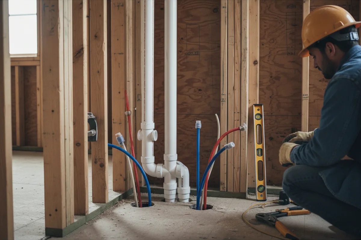 Drain and supply rough-in during Toilet Repair and Installation in Bonney Lake